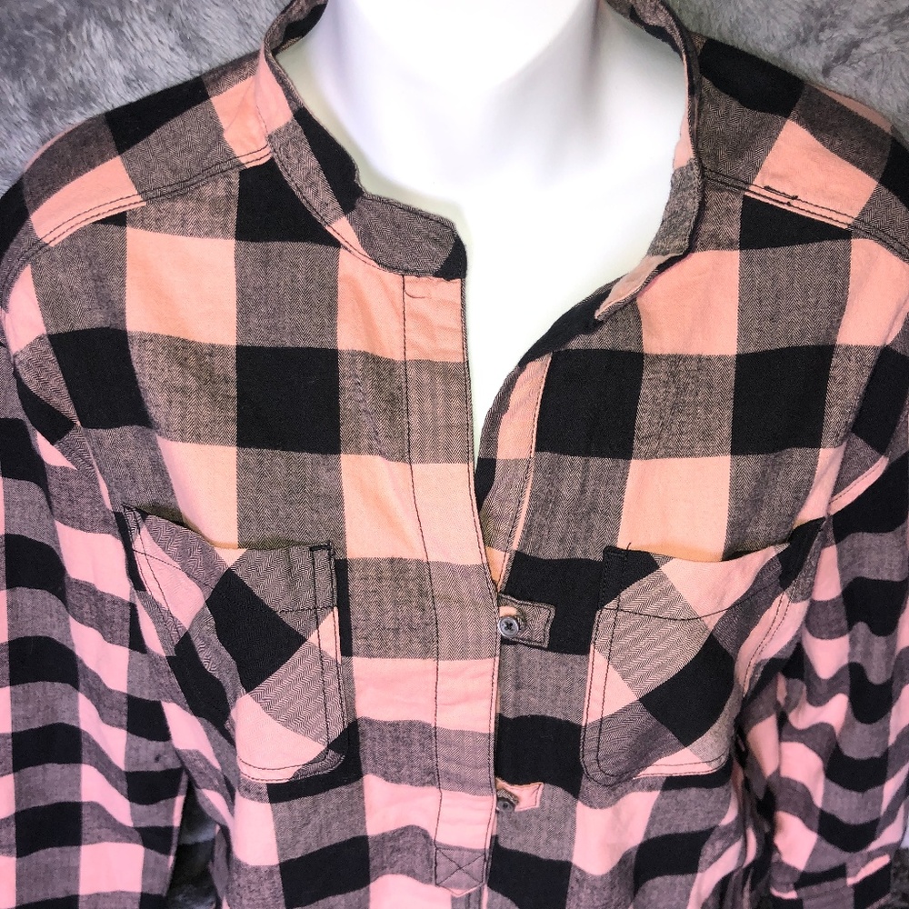 Scotch & Soda Pink and Black Buffalo Plaid Button-Front Shirt